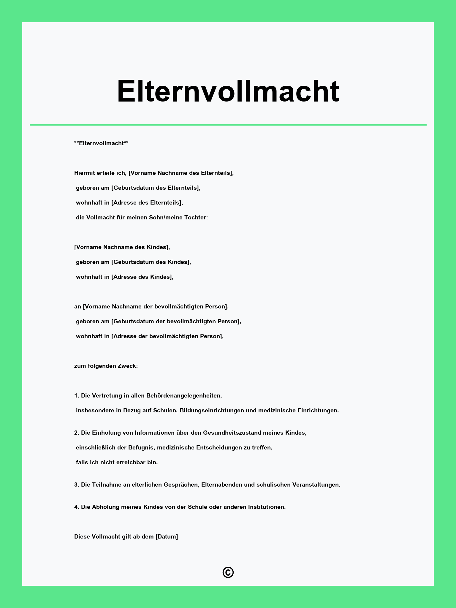 Elternvollmacht