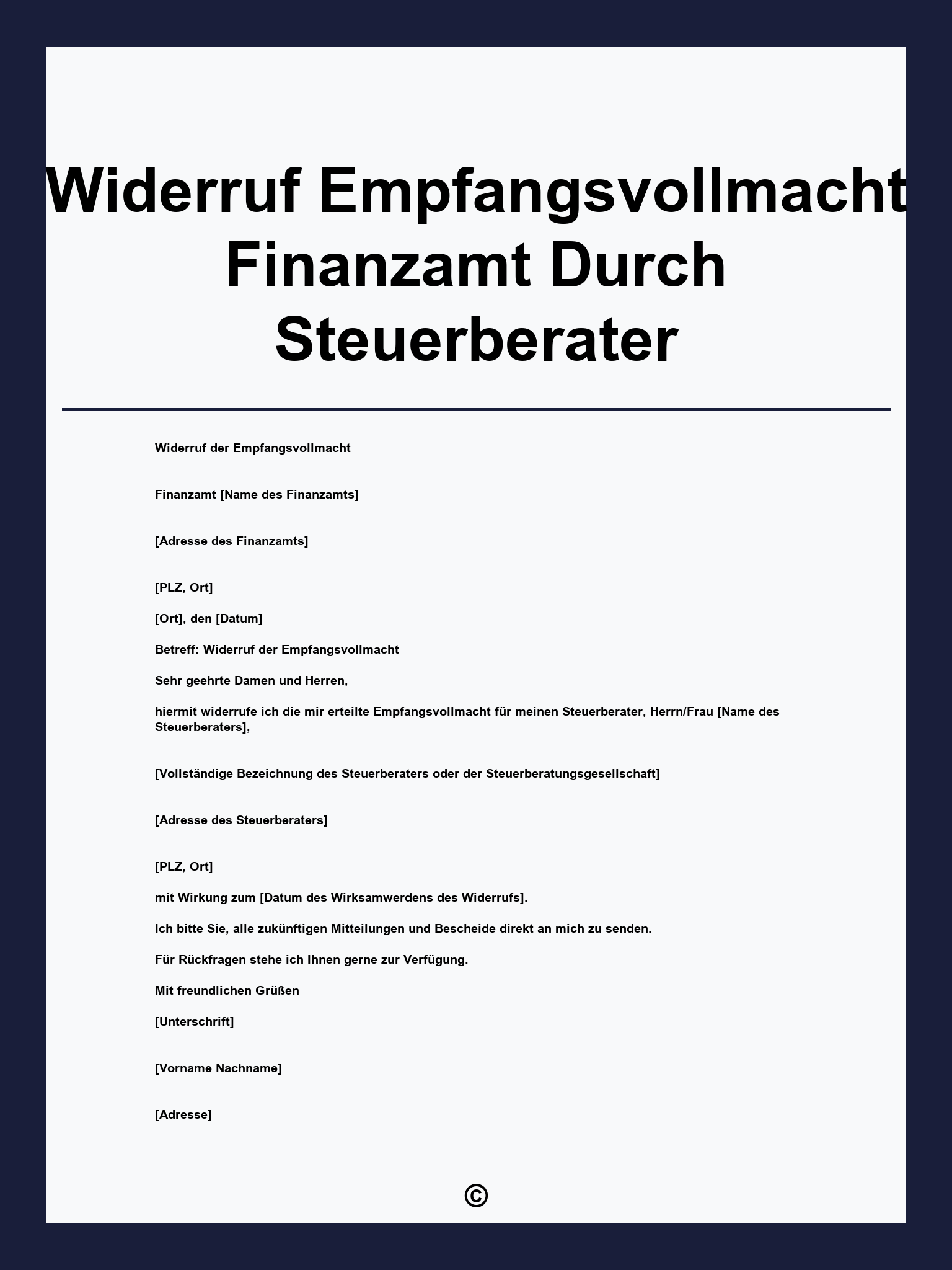 Widerruf Empfangsvollmacht Finanzamt Durch Steuerberater